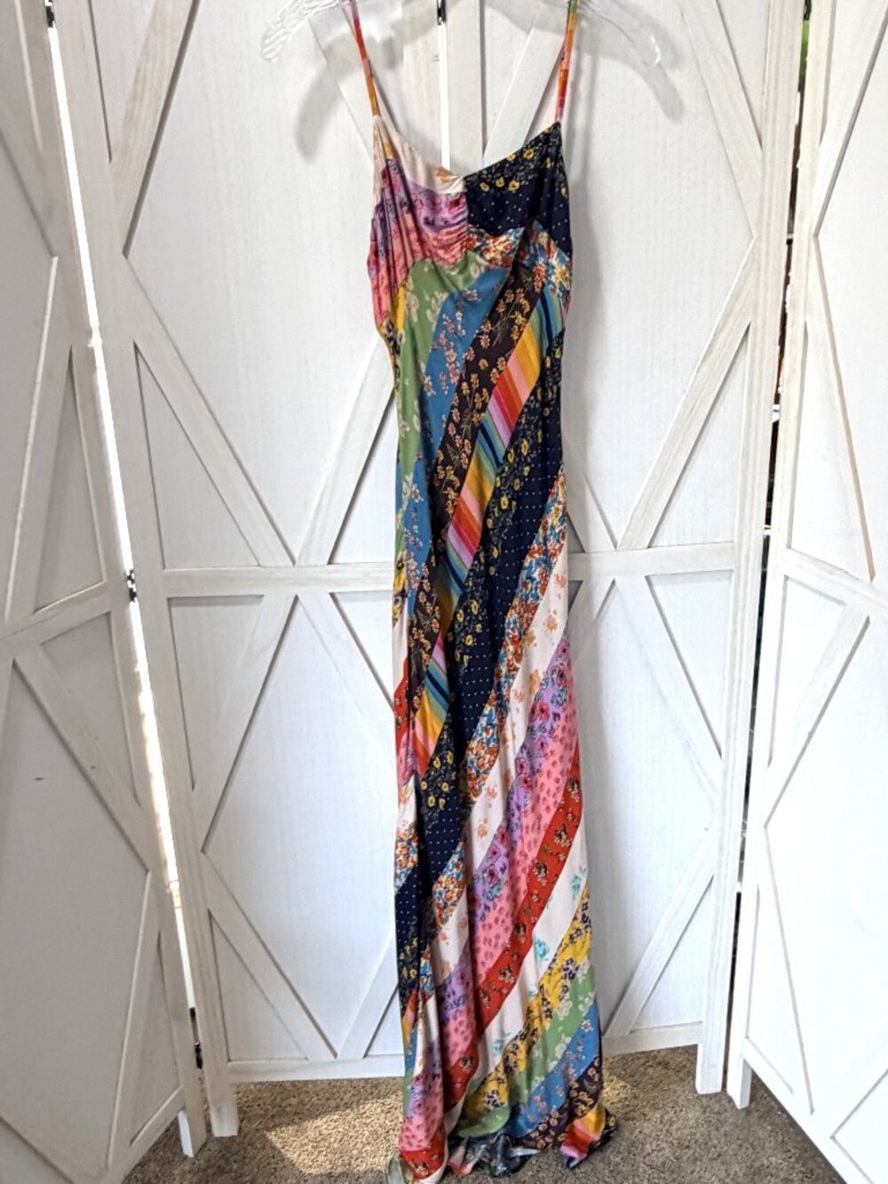 Free People Fiona Maxi Dress Confetti Combo Patchwork Floral Size Small - Picture 4 of 15